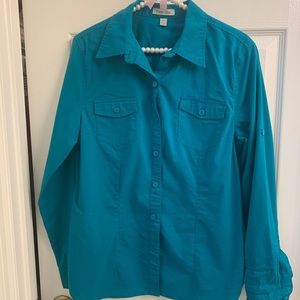 Turquoise long sleeve Tunic - Size M